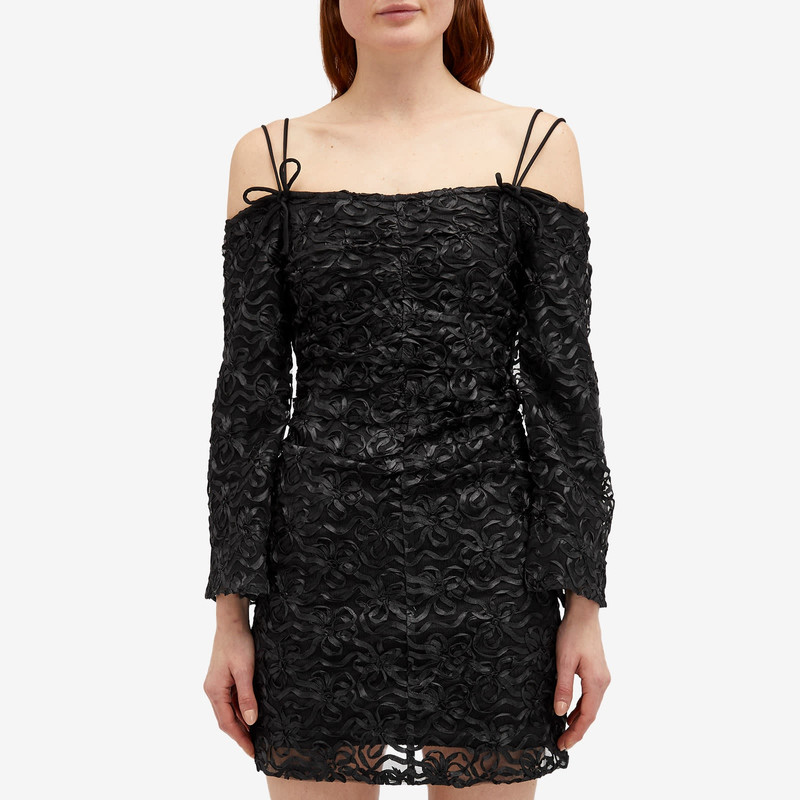 GANNI GANNI Ribbon Tulle Mini Dress outlook