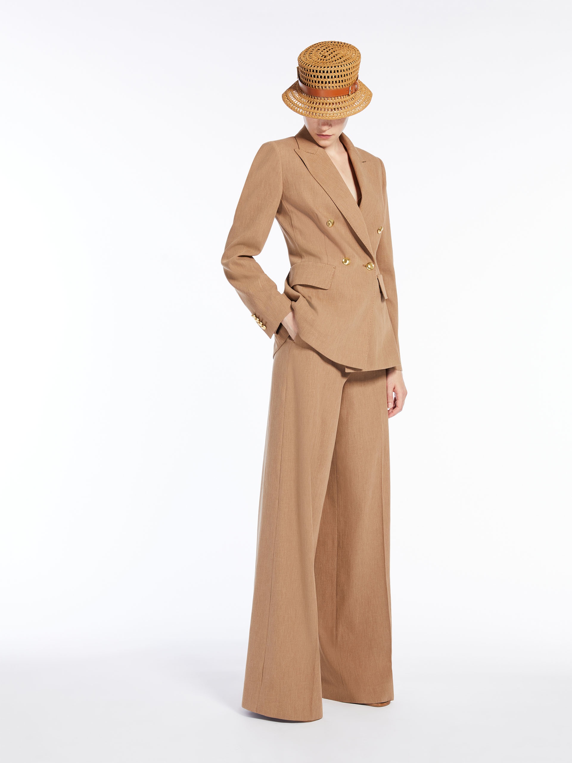【マックスマーラ】Max Mara ZENONE Silk Blazer Max Mara ZENONE Double-breasted blazer in cotton crêpe