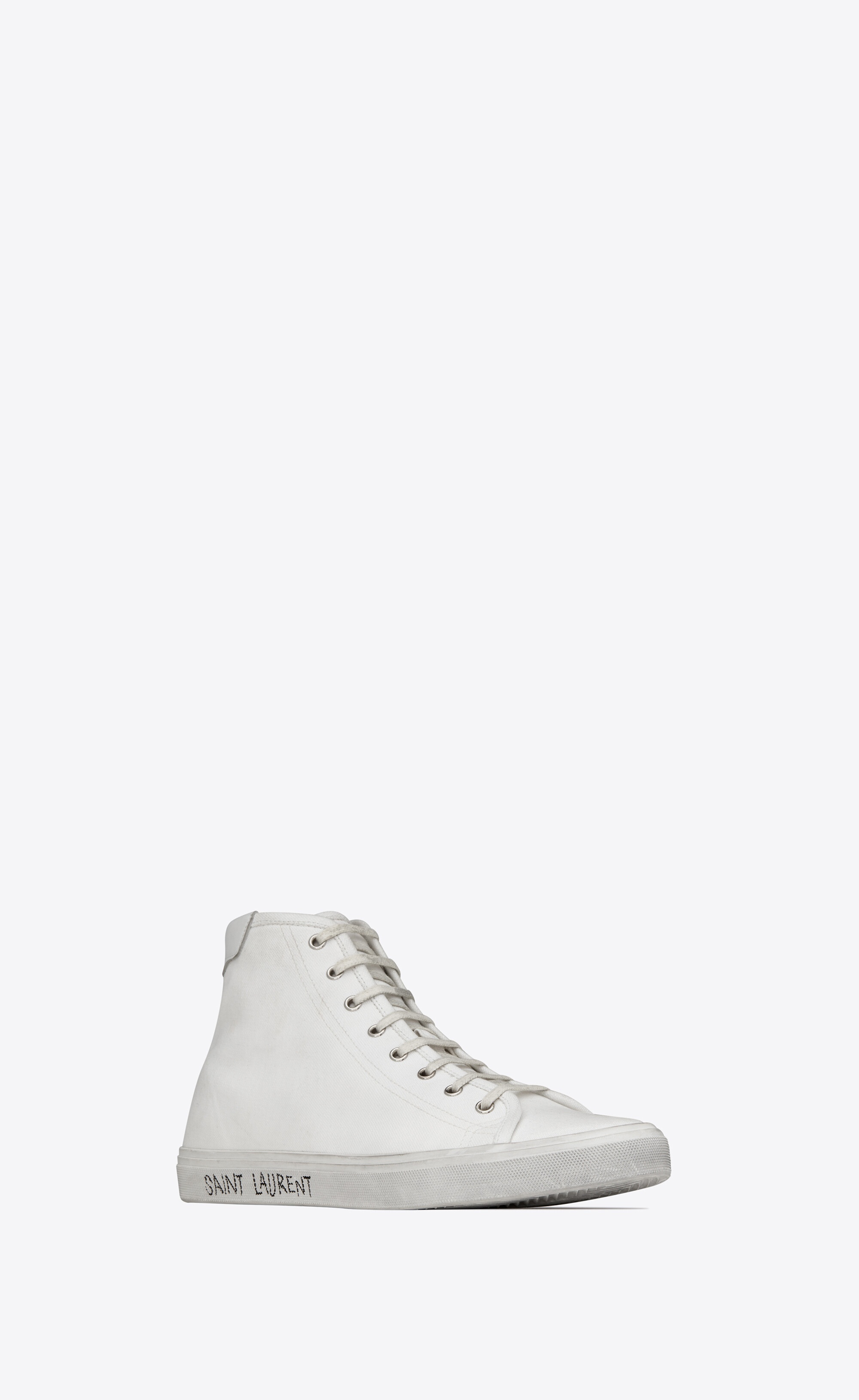 malibu mid-top sneakers in canvas and leather - 4