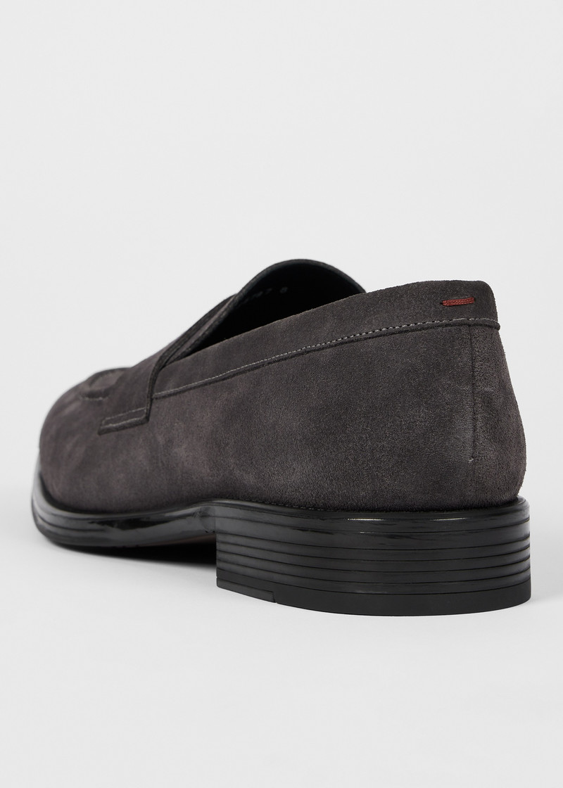 Dark Grey Suede 'Pierce' Loafers 5