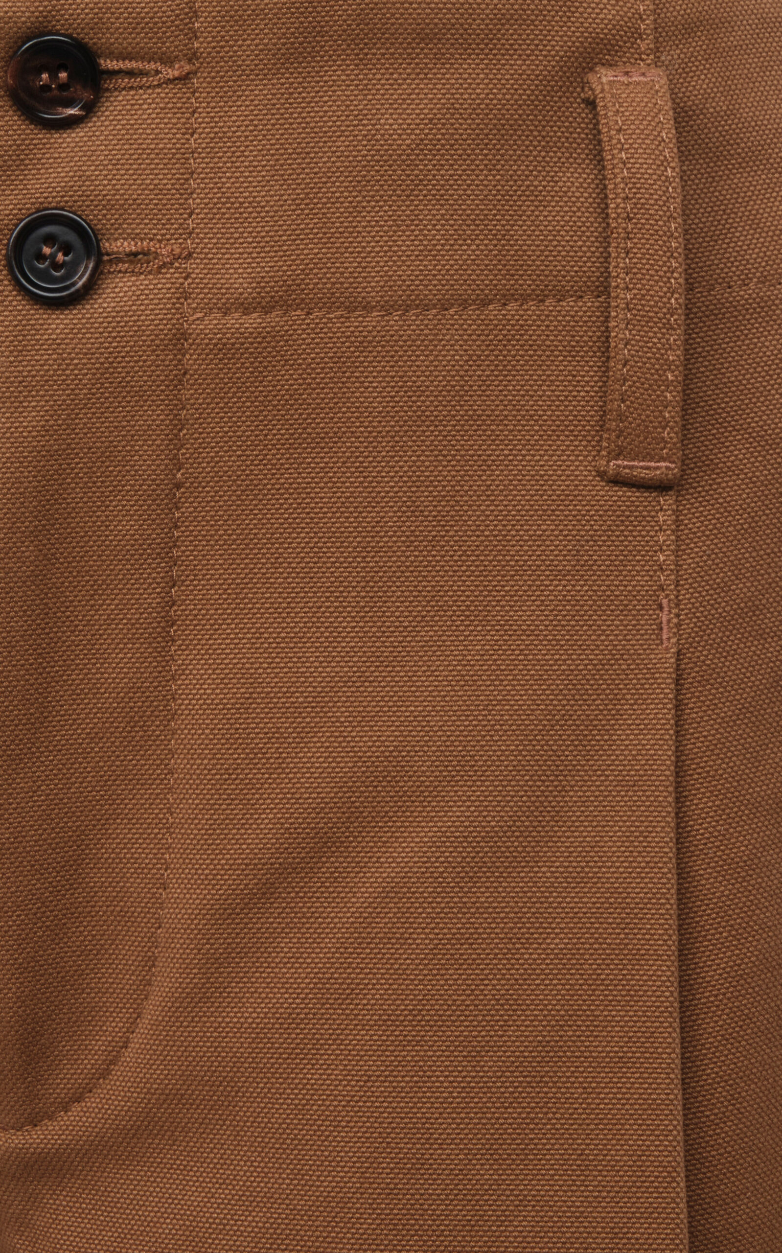 Pleated Organic Cotton Canvas Wide-Leg Pants brown - 5