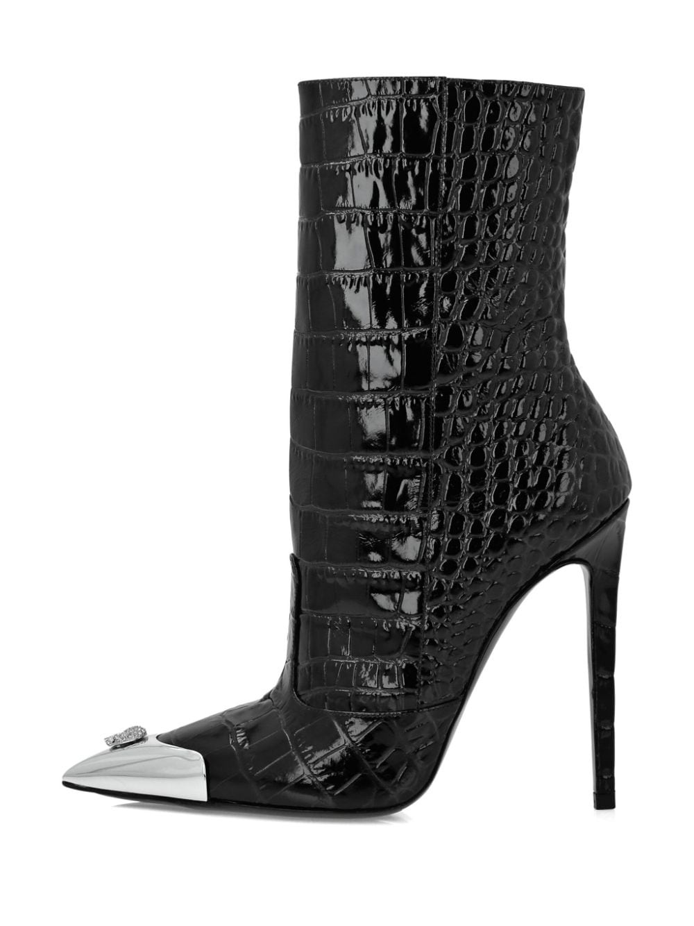 120mm skull-appliqué croco boots - 3