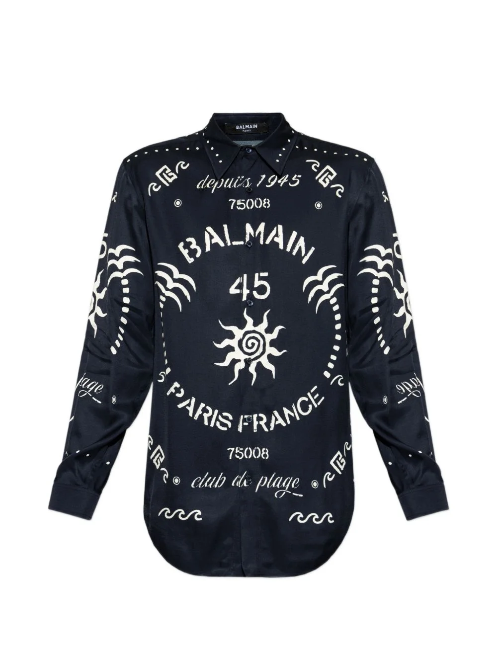 logo-print long-sleeve shirt - 1