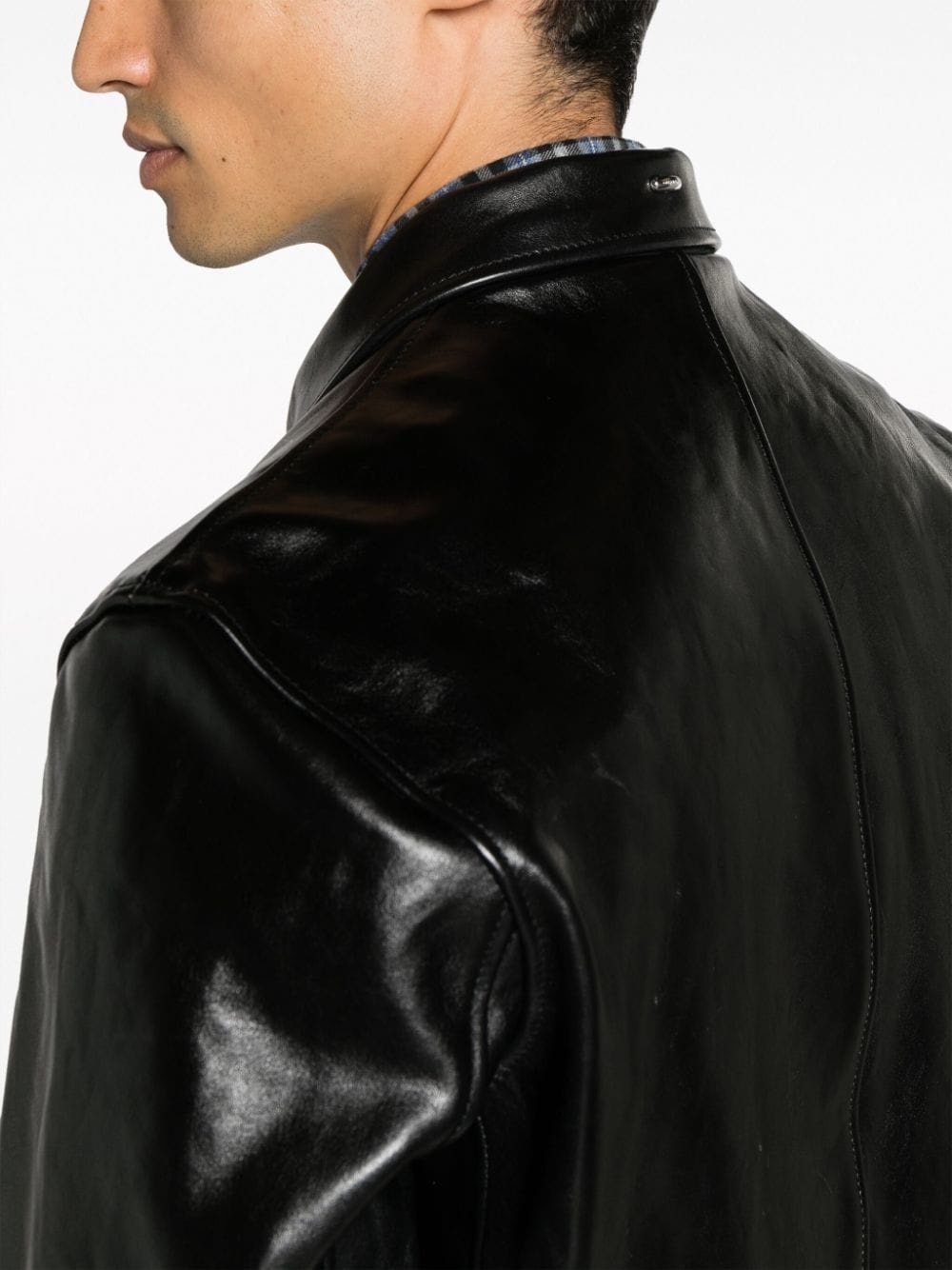 Mini leather zipped jacket - 5