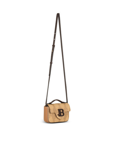 Balmain B-Buzz Mini bag in leather and raffia outlook