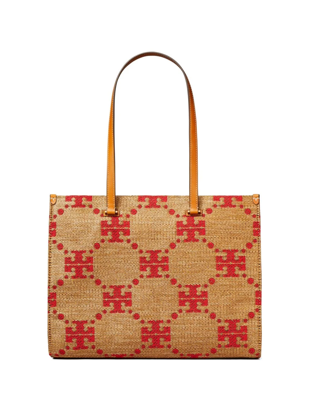 T Monogram woven tote bag - 1