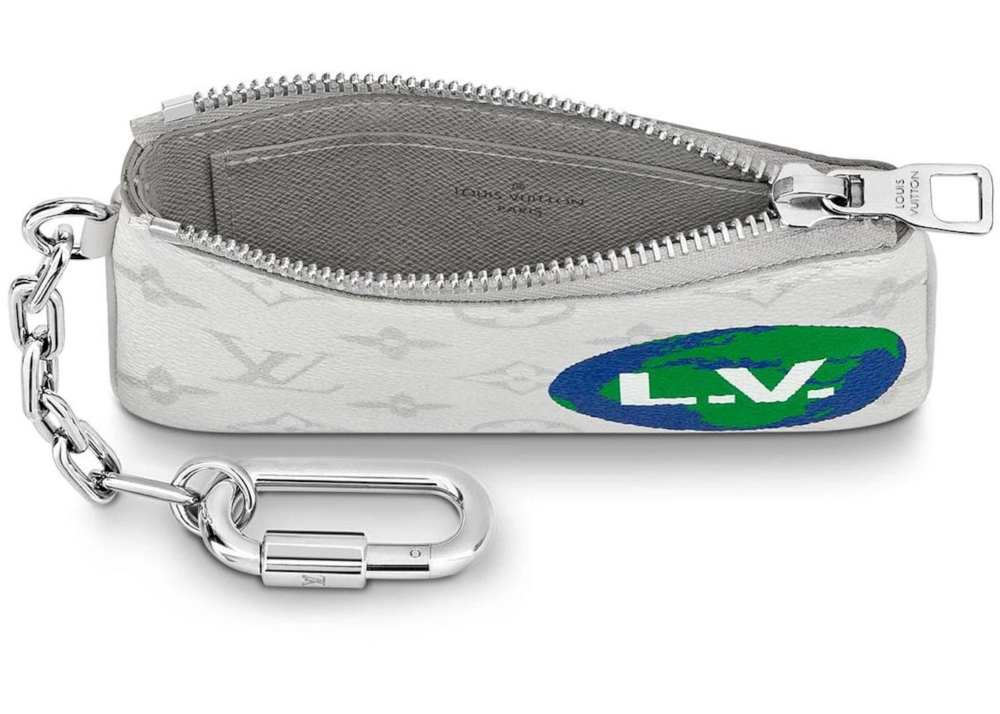 Louis Vuitton Zipped Pouch Monogram Logo Story PM White - 3