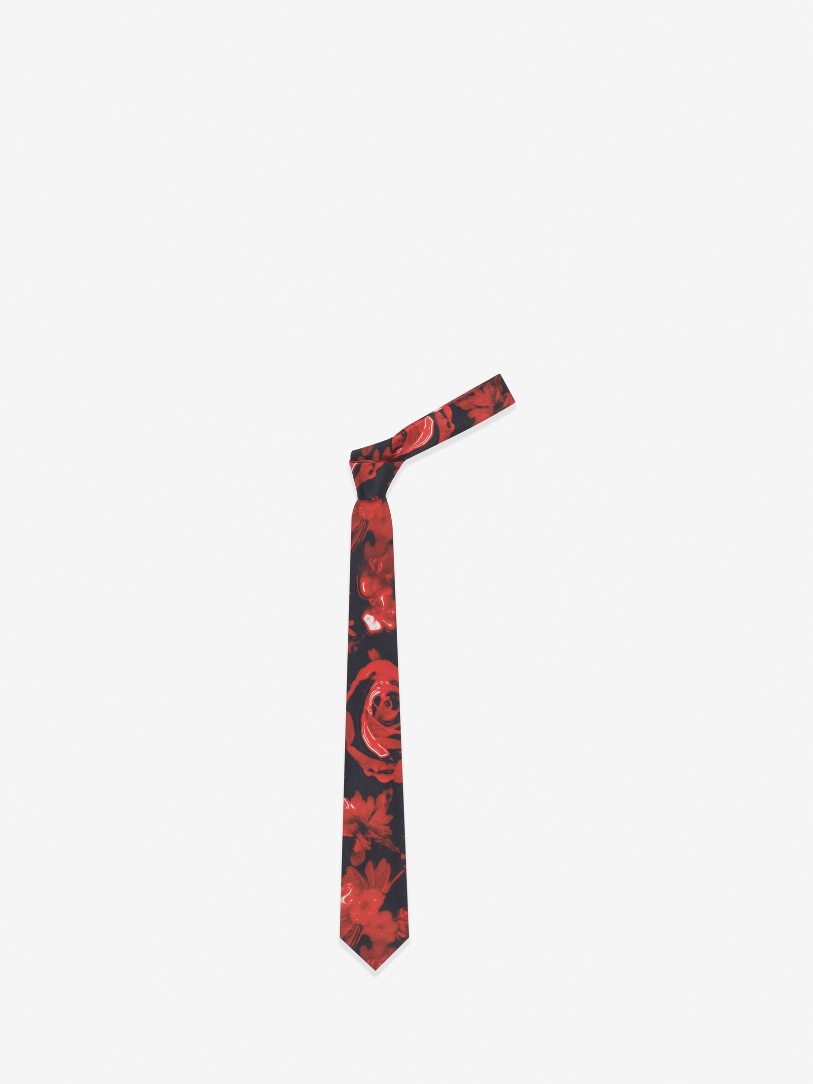 Men's Wax Flower Tie in Black/red - 1