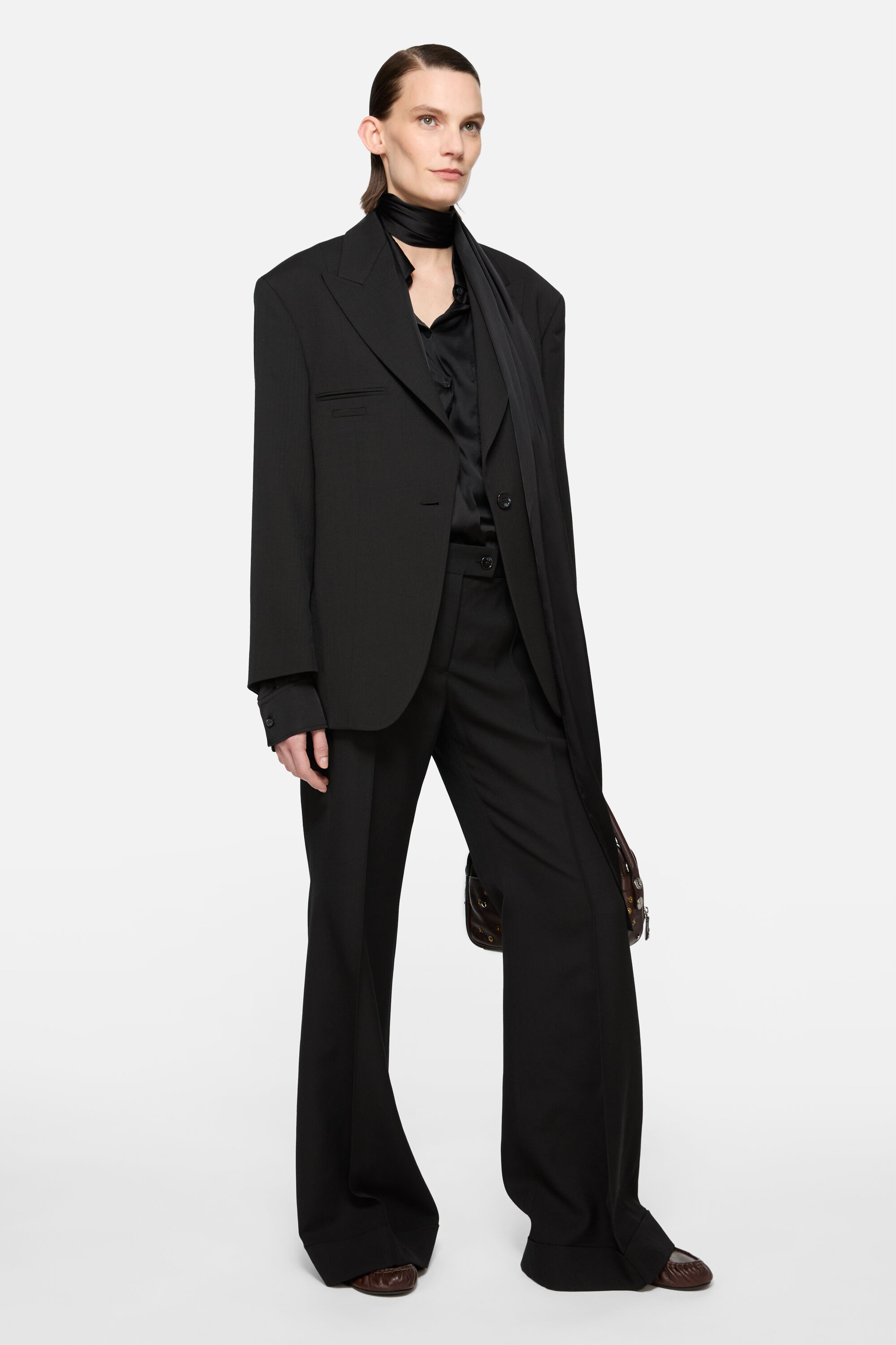 Tailored flared trousers - Black - 2