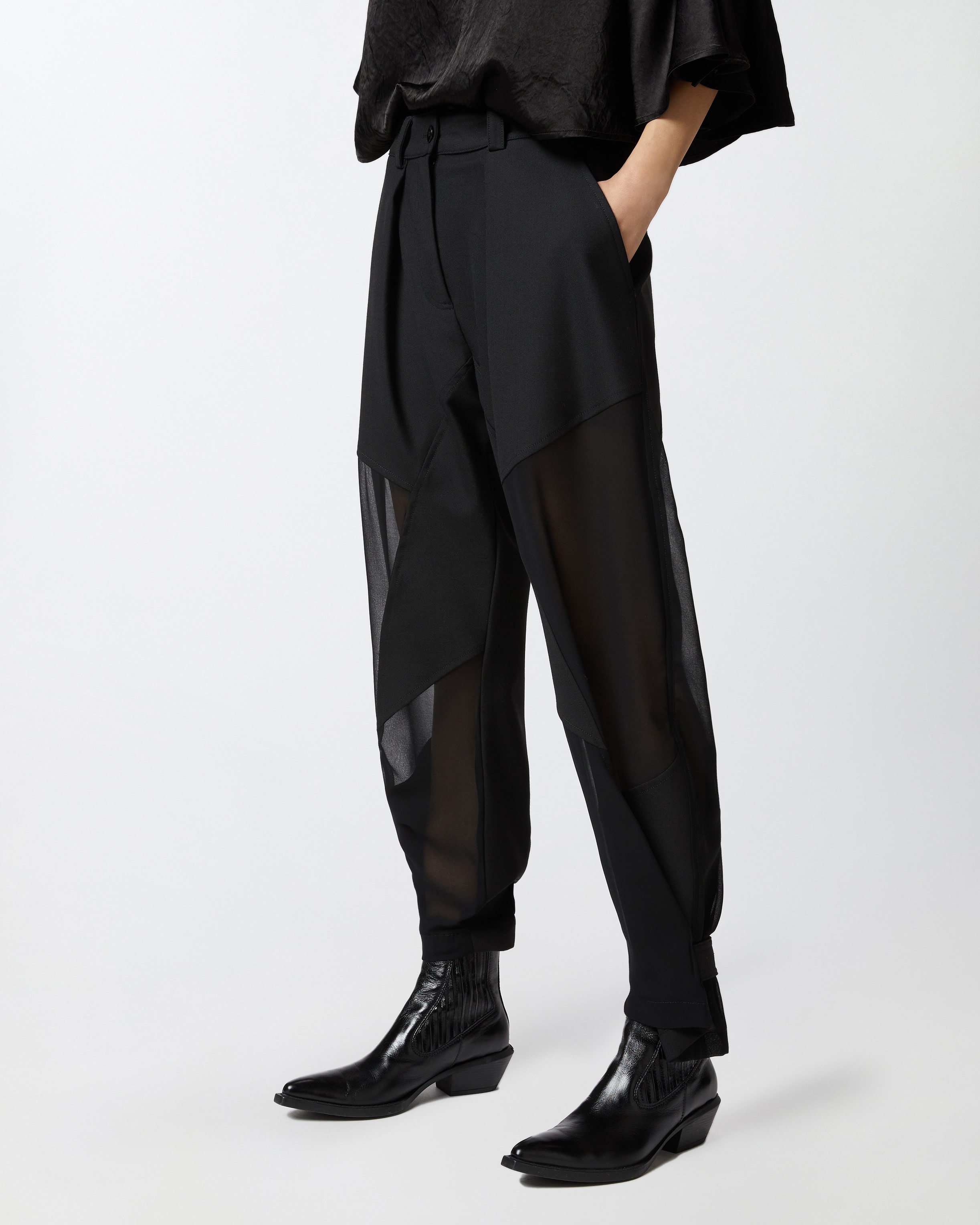 P-PANTS TROUSERS IN TECHNICAL FABRIC WITH - 3