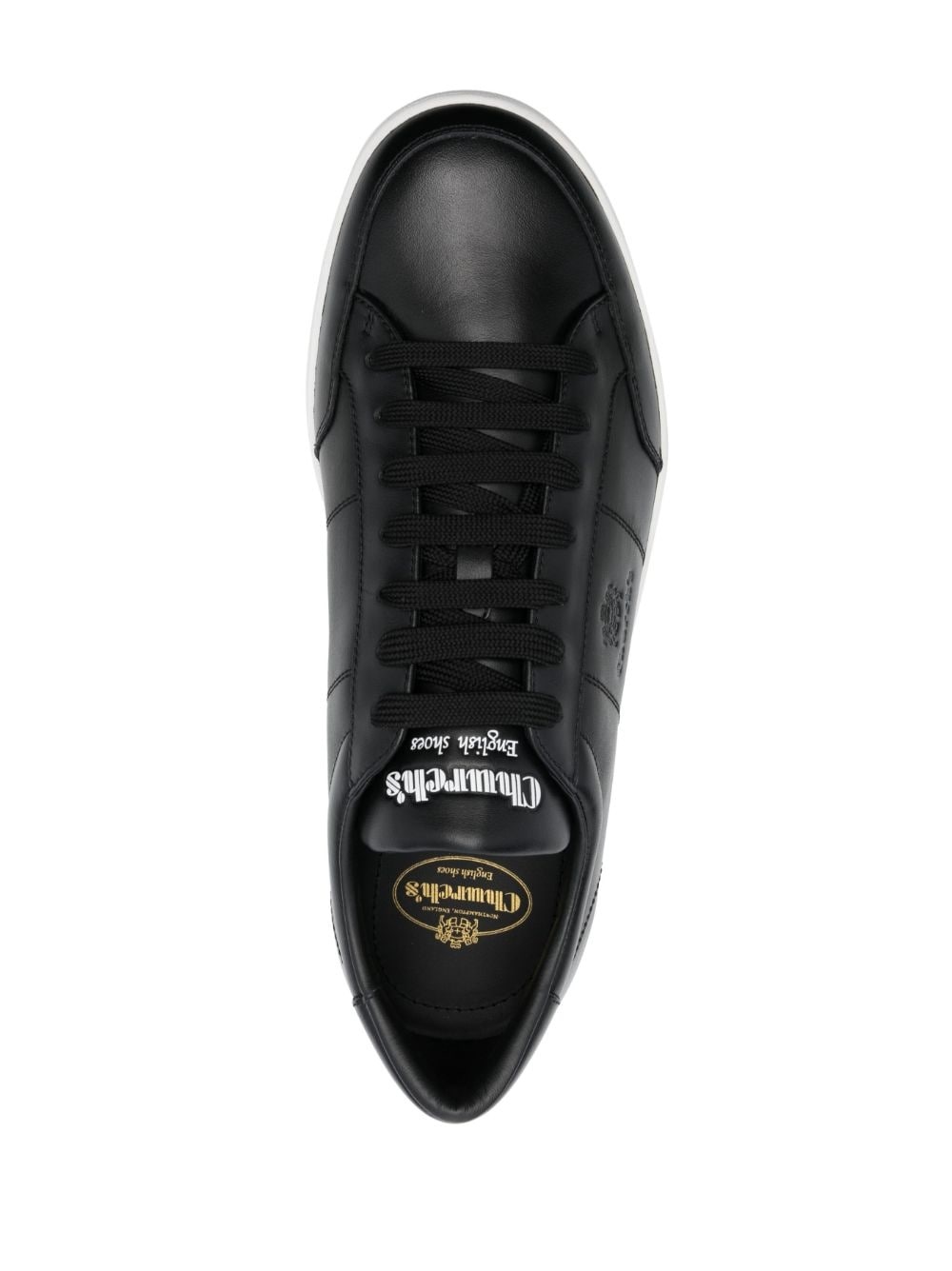 logo-debossed leather sneakers - 7