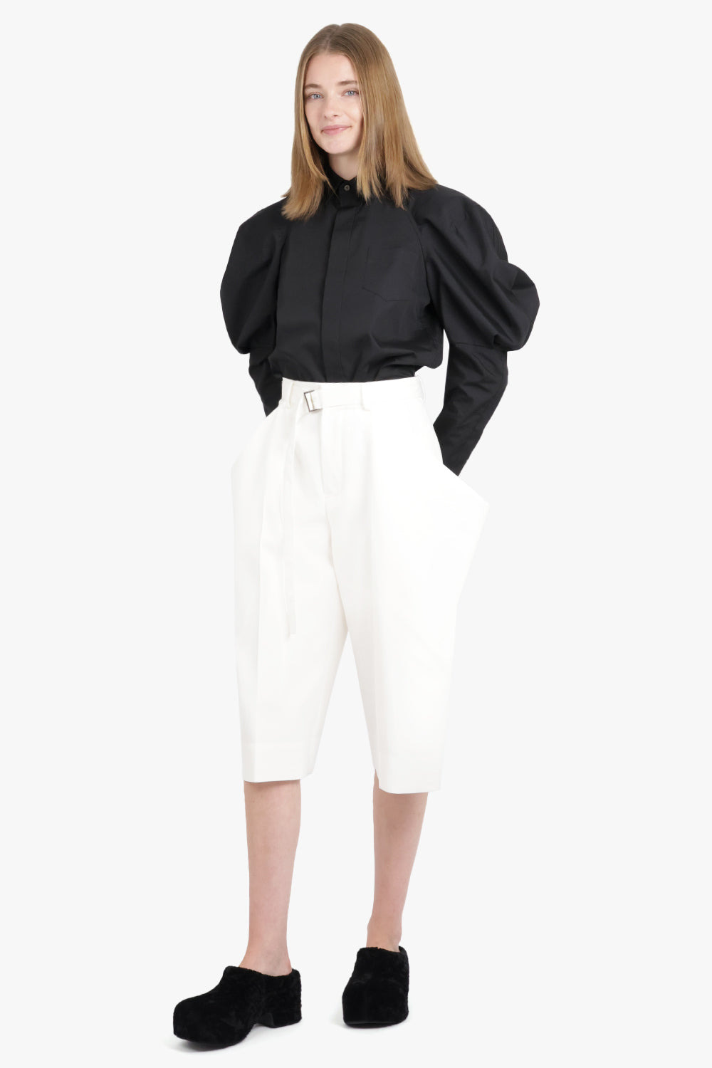 L/S SHIRT WITH BALLOON SLEEVE DETAIL | BLACK - 2