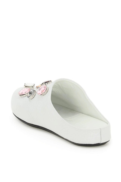 Marni GRAINED LEATHER CLOG WITH CRYSTALS outlook