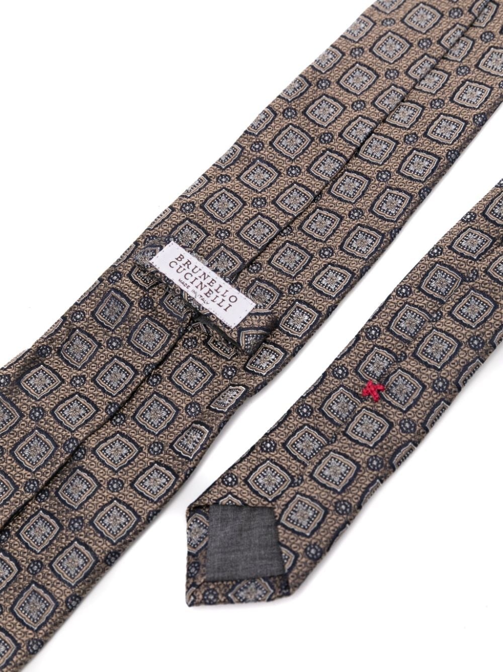 patterned-jacquard silk tie - 2