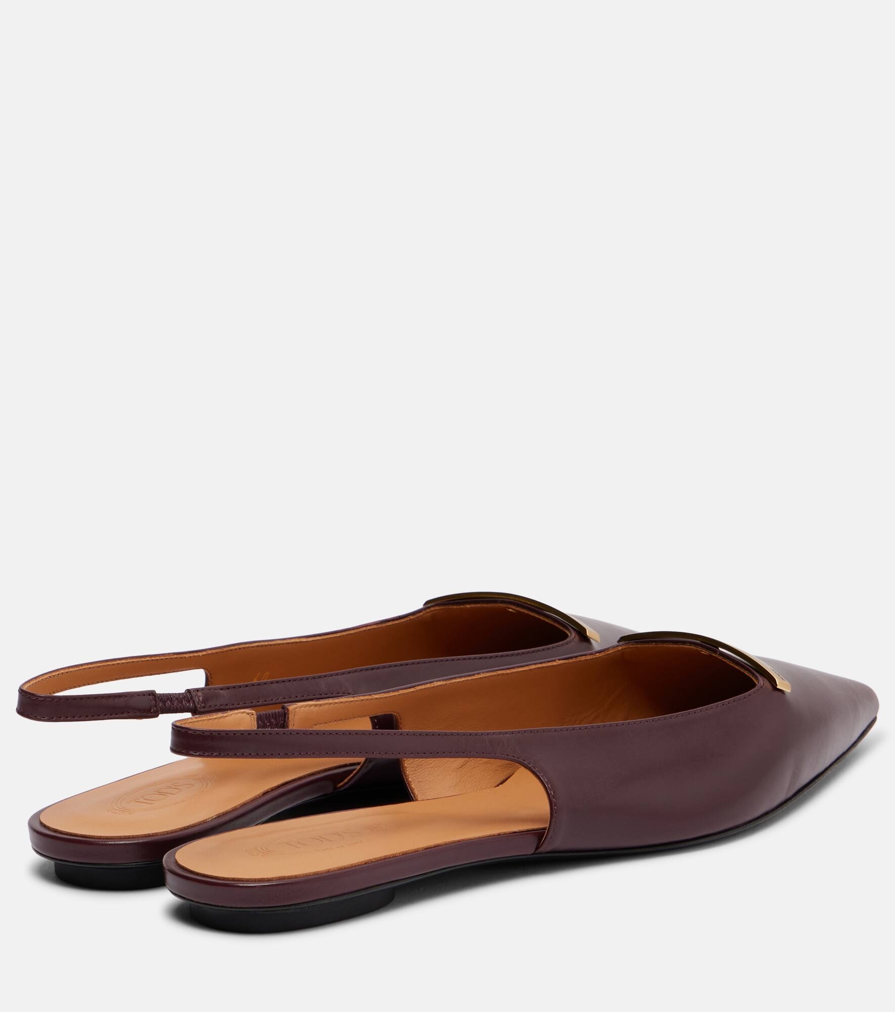 Barretta leather slingback flats - 2