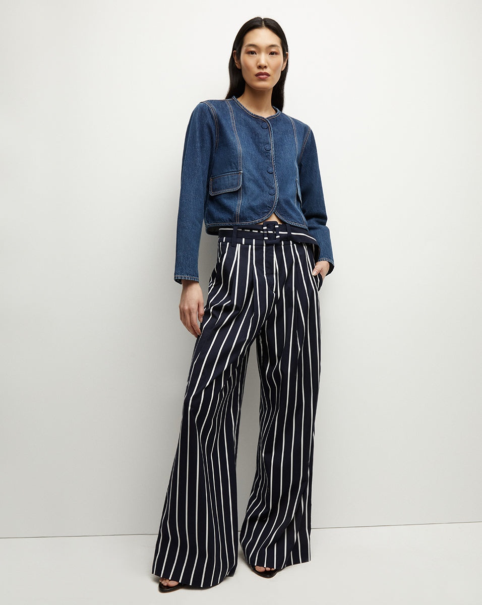 MALIYAH STRIPED WIDE-LEG PANT - 6