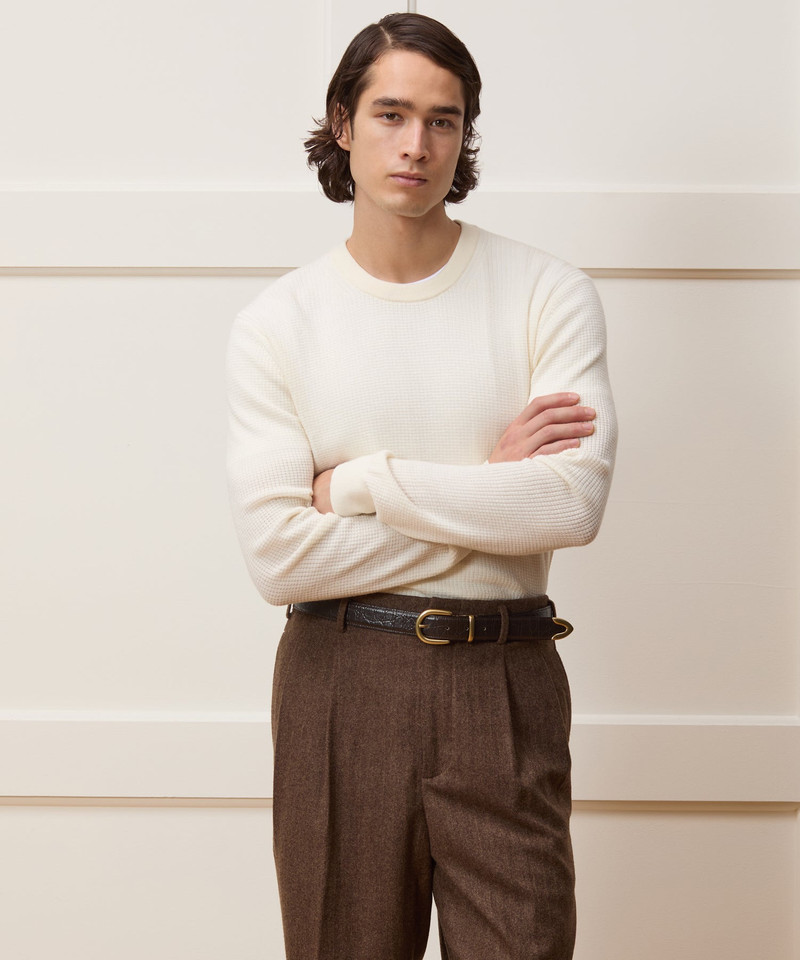 TODD SNYDER Merino Waffle Crewneck outlook