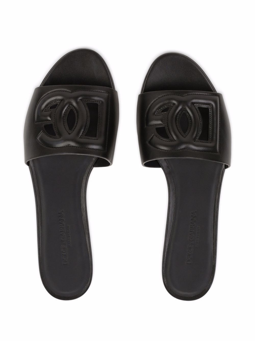 DG Logo leather flat sandals - 4