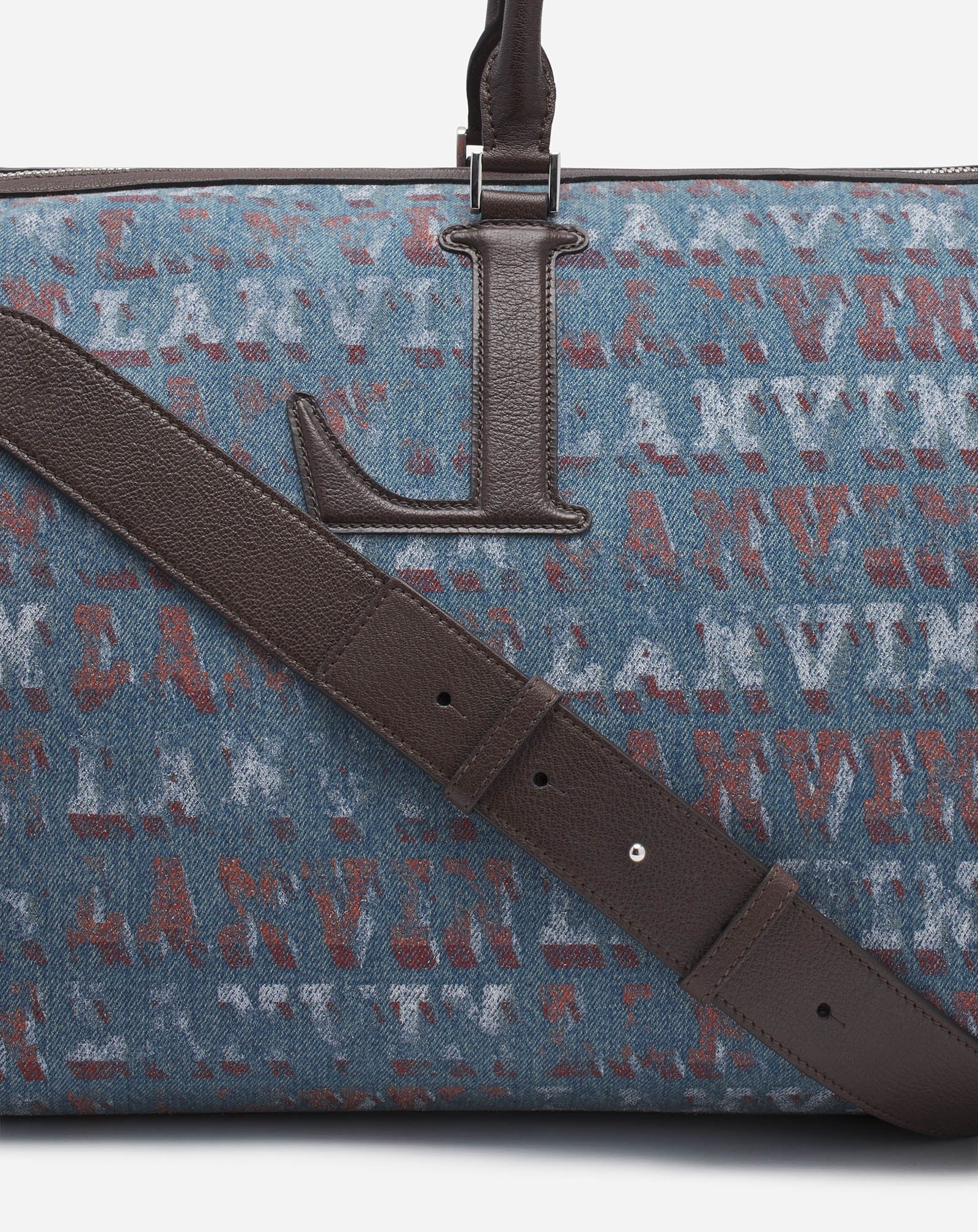 LANVIN X FUTURE DENIM TRAVEL BAG WITH LANVIN LOGO PRINT - 4