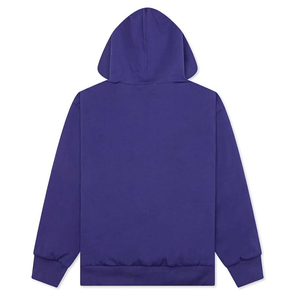 COLLEGE PUFFY RELAXED FIT PULLOVER HOODIE - BLUE - 2