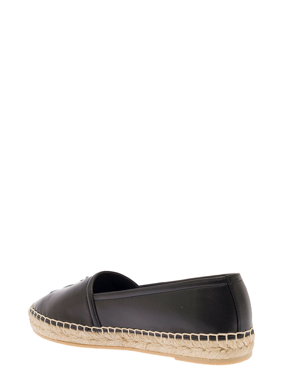Saint Laurent Women Black Espadrilles With Logo In Leather Woman - 3