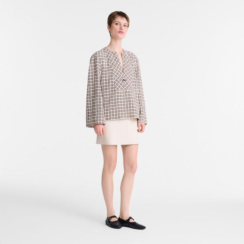 Longchamp Blouse Ecru - Jacquard cotton outlook
