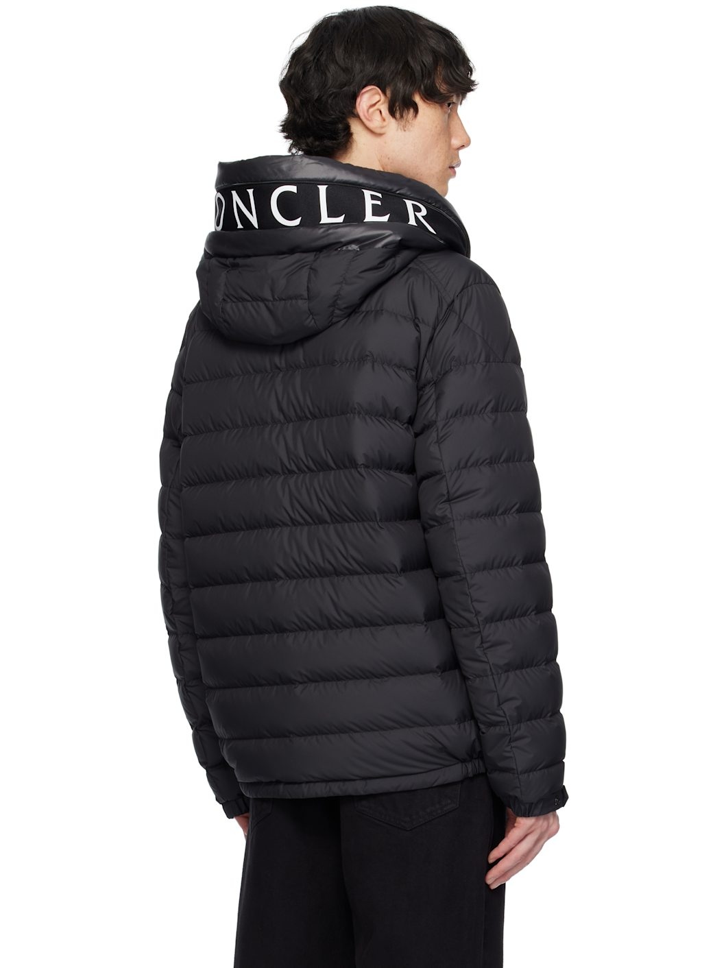 Black Chevrerie Hooded Short Down Jacket - 3