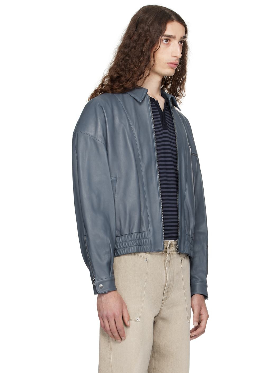 Blue Lora Leather Jacket - 2