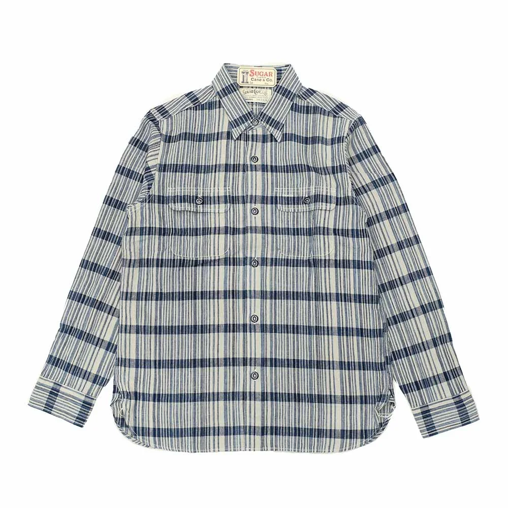 FICTION ROMANCE 5oz. INDIGO PLAID WORK SHIRT - SC29591 - 1