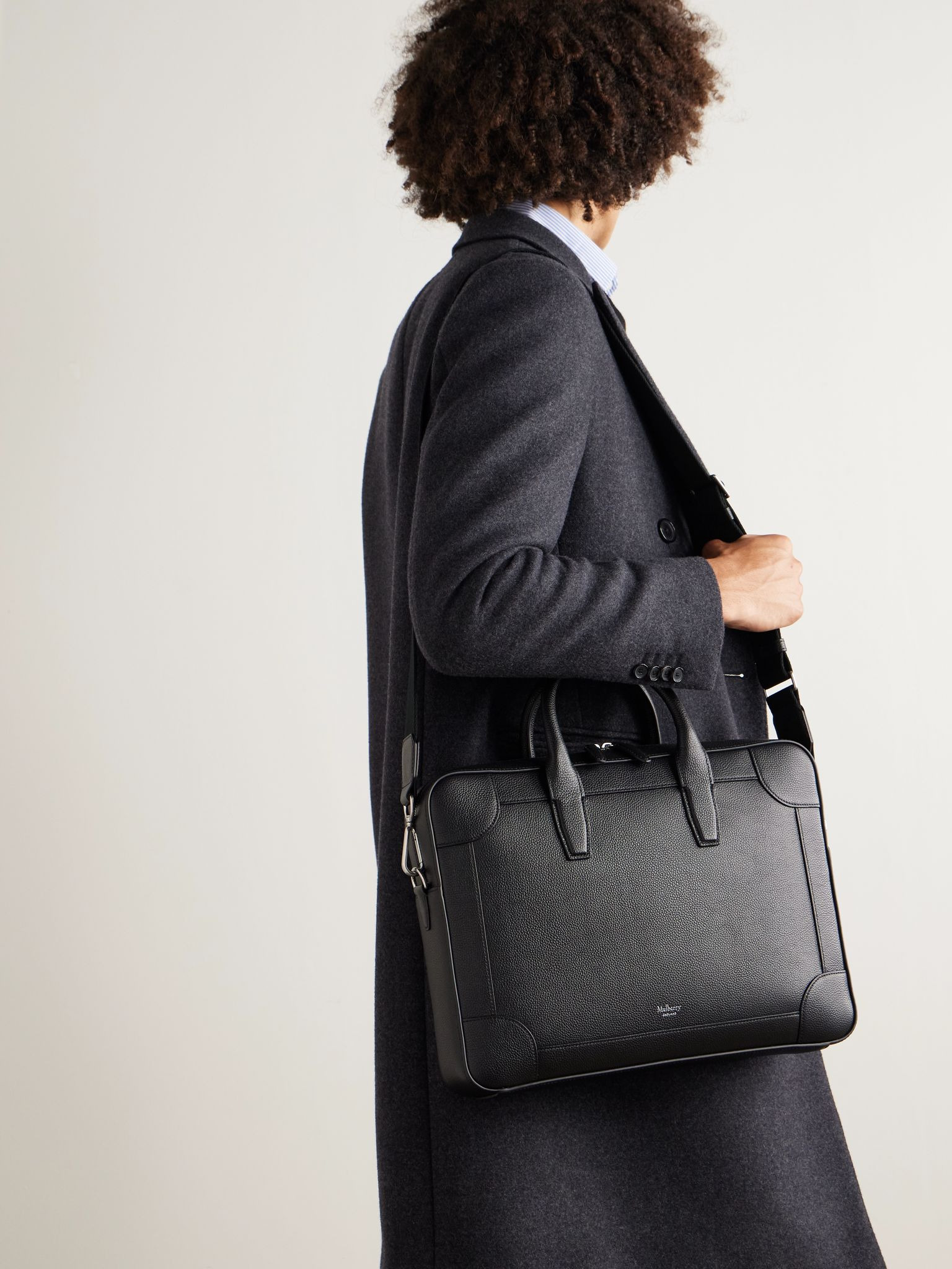 Belgrace Full-Grain Leather Briefcase Black - 2