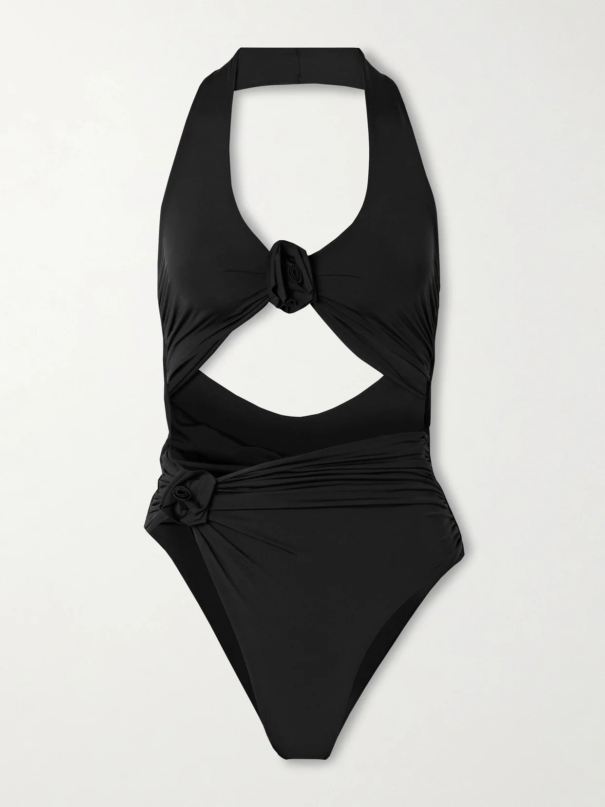 Cipria Cutout Appliquéd Ruched Swimsuit - 1