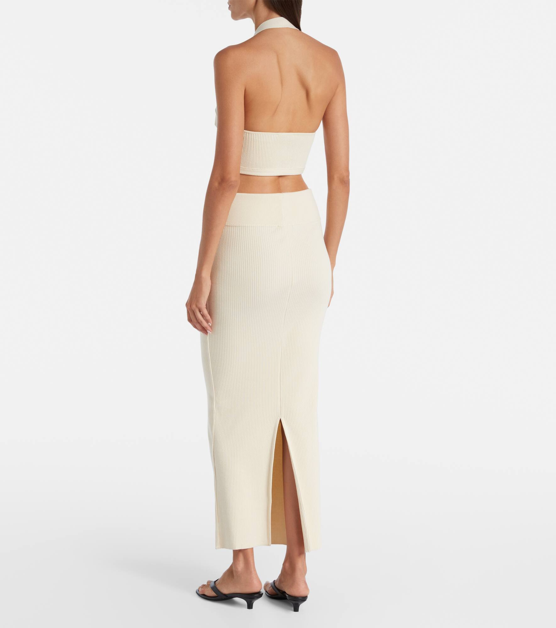 Knitted cotton column skirt - 3