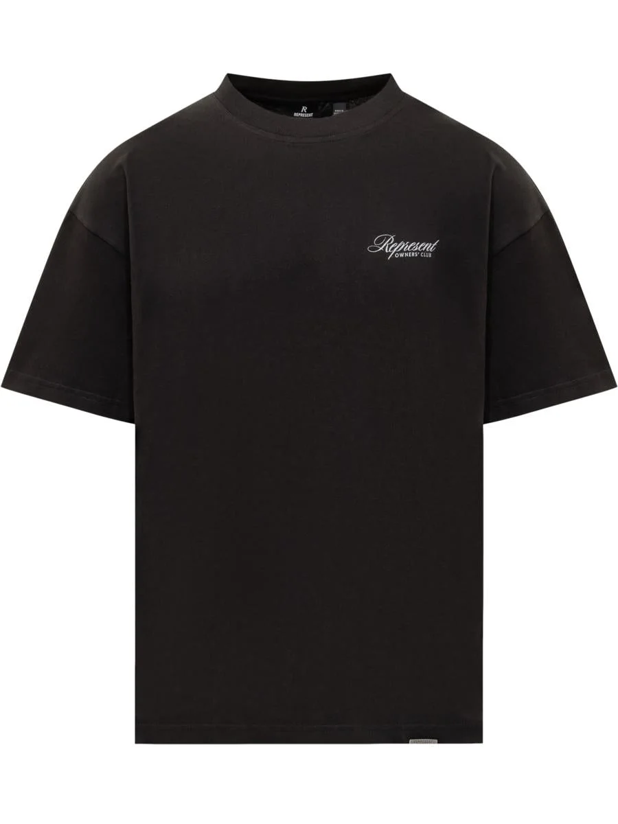Represent Represent Black T-Shirt With Embroidered Logo - 1