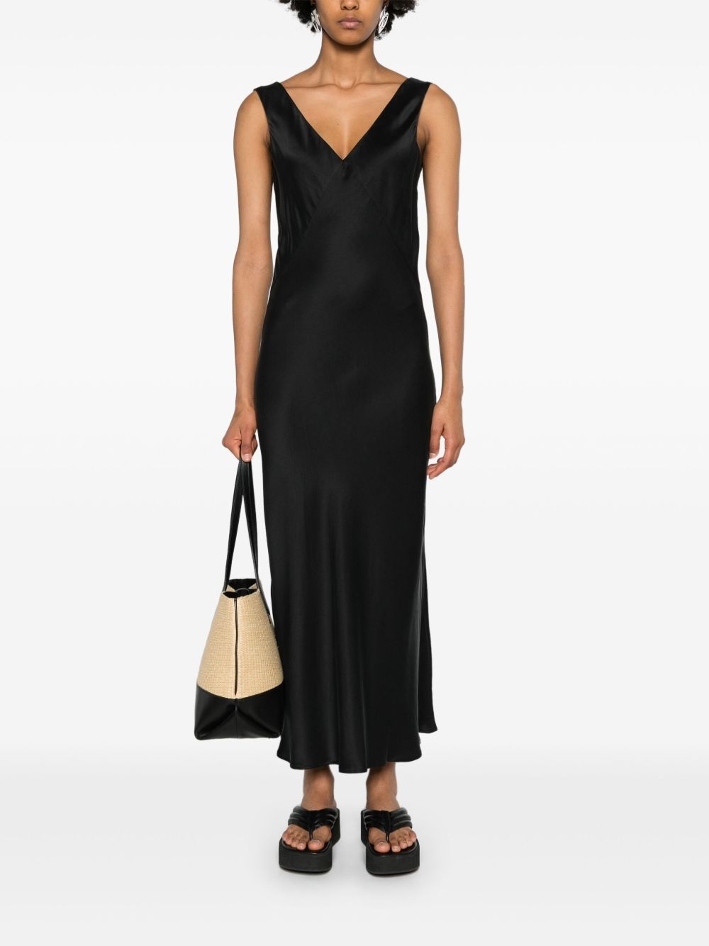 Bordeaux silk maxi dress - 2