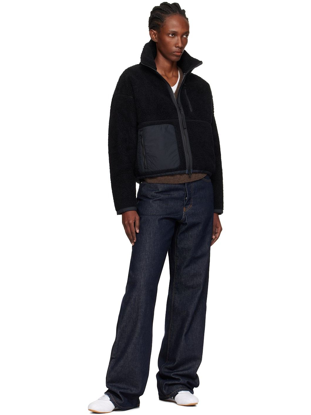 Black Simcoe Zip Up Fleece Sweater - 5