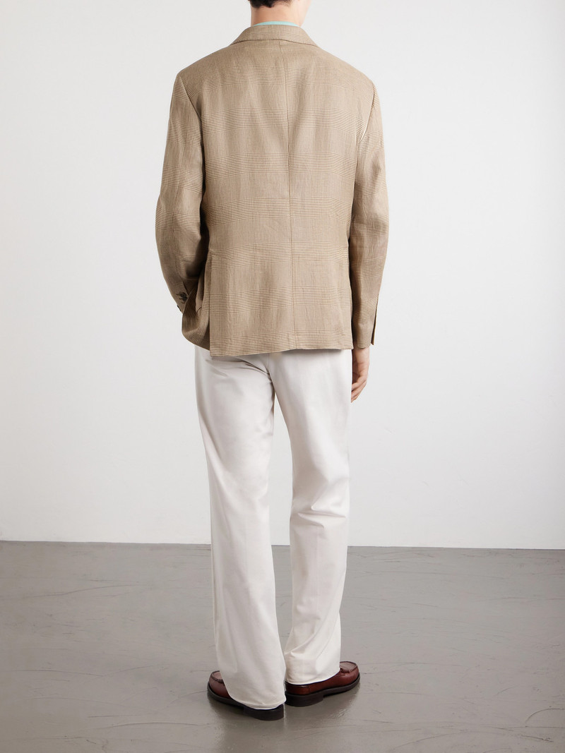 Houndstooth Linen-Blend Blazer 4