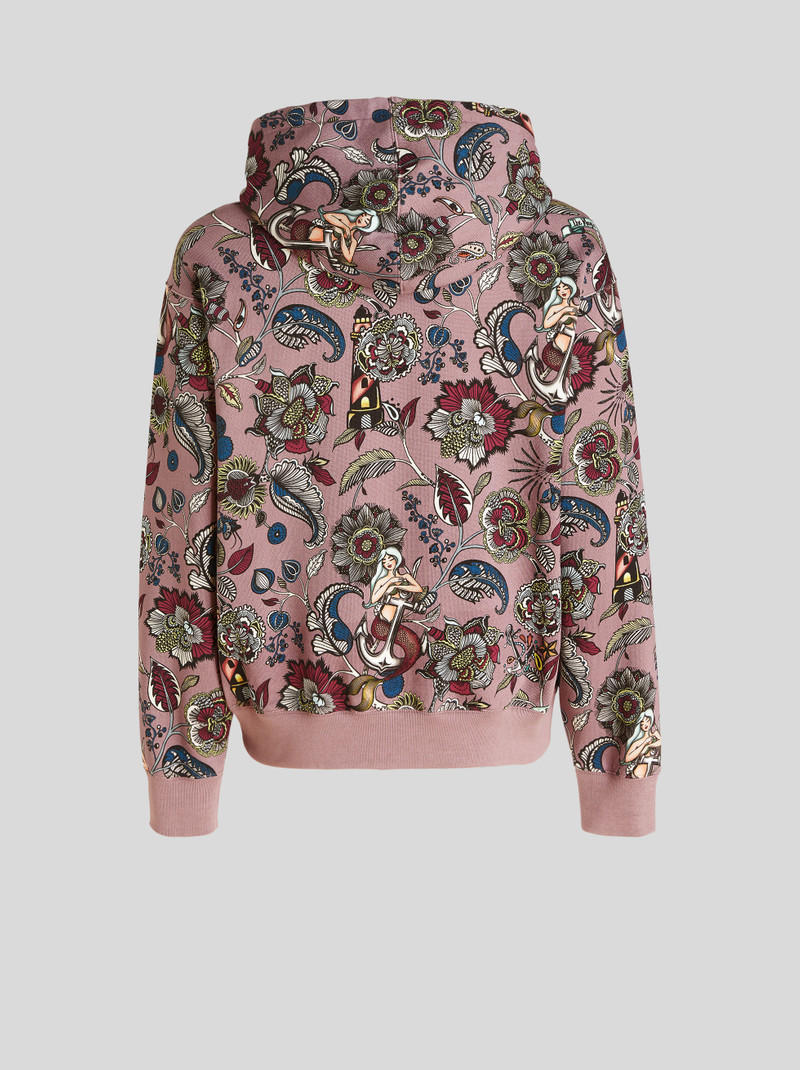 HOODED SWEATSHIRT WITH FLOWERS AND MERMAIDS 5
