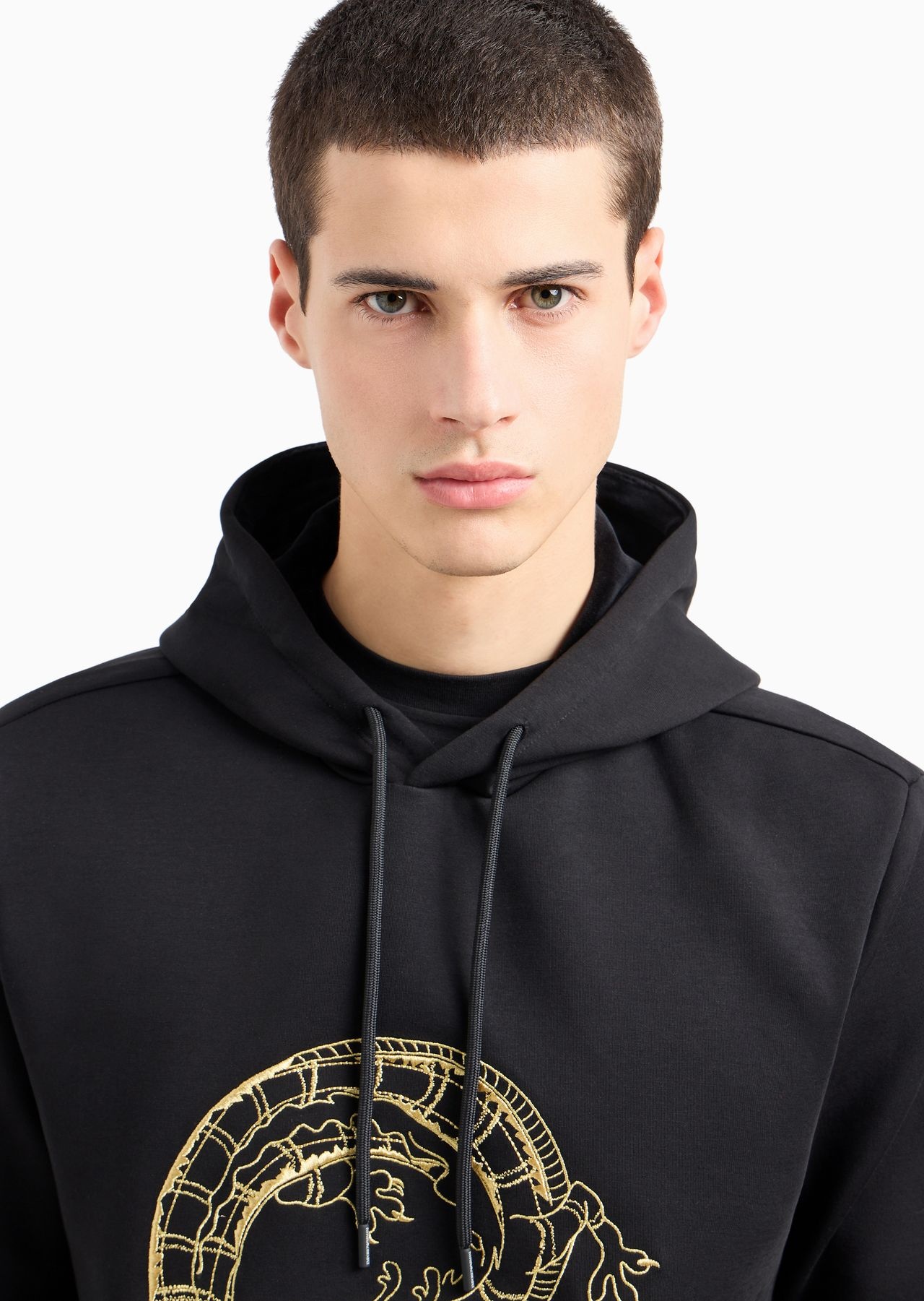 Double-jersey hooded sweatshirt with dragon embroidery - 8