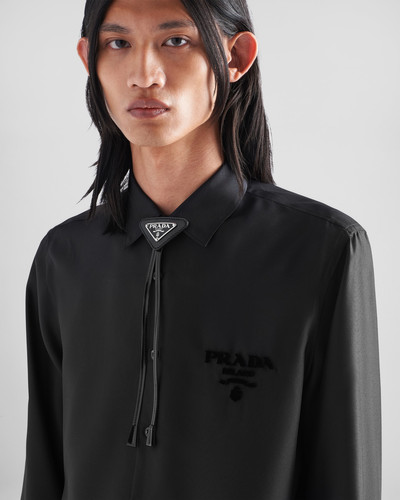 Prada Brushed leather bolo tie outlook