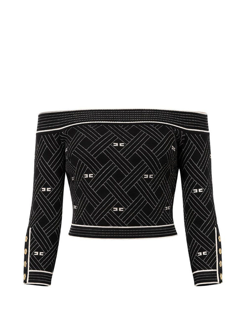off-the-shoulder buttoned top 1