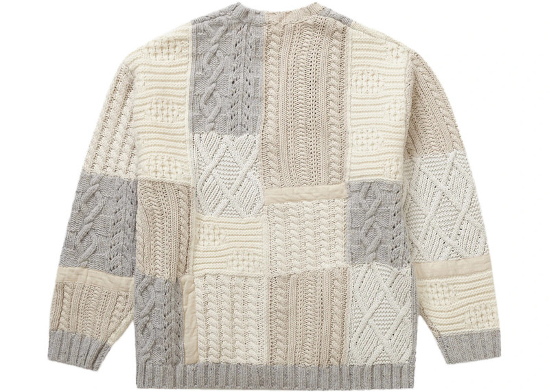 Supreme Supreme Patchwork Cable Knit Cardigan Ivory outlook