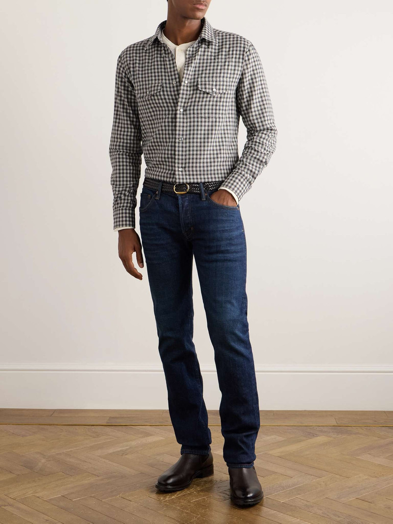 TOM FORD Checked Cotton Western Shirt outlook