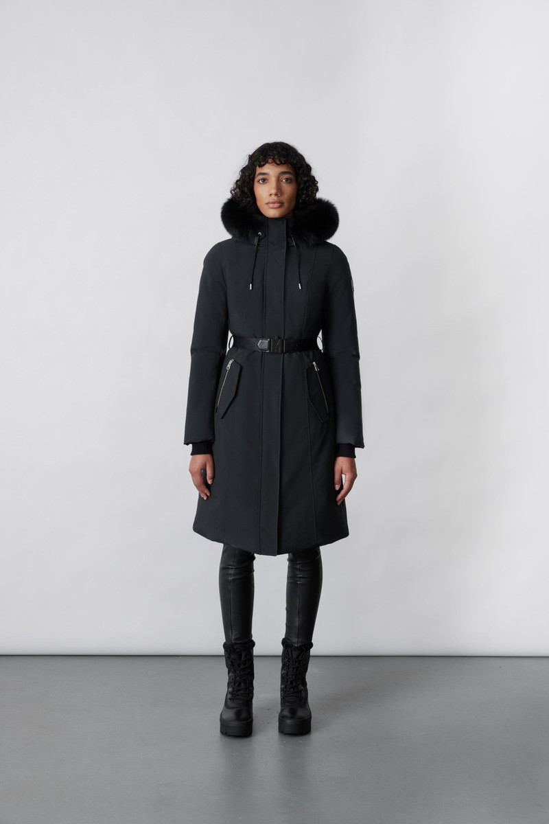 MACKAGE KAILYN Flared down coat with blue fox fur hood outlook