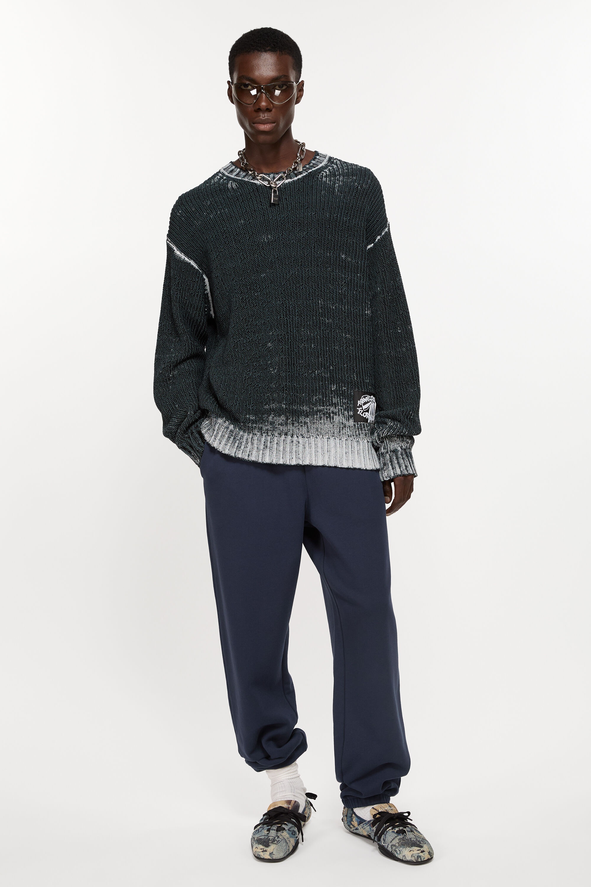 Cotton sweatpants - Navy blue - 4