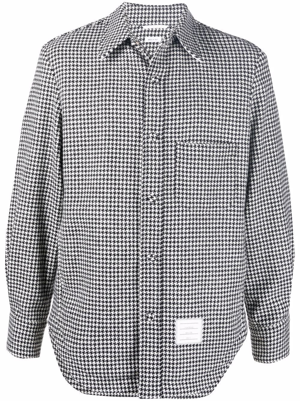 houndstooth-pattern shirt jacket - 1