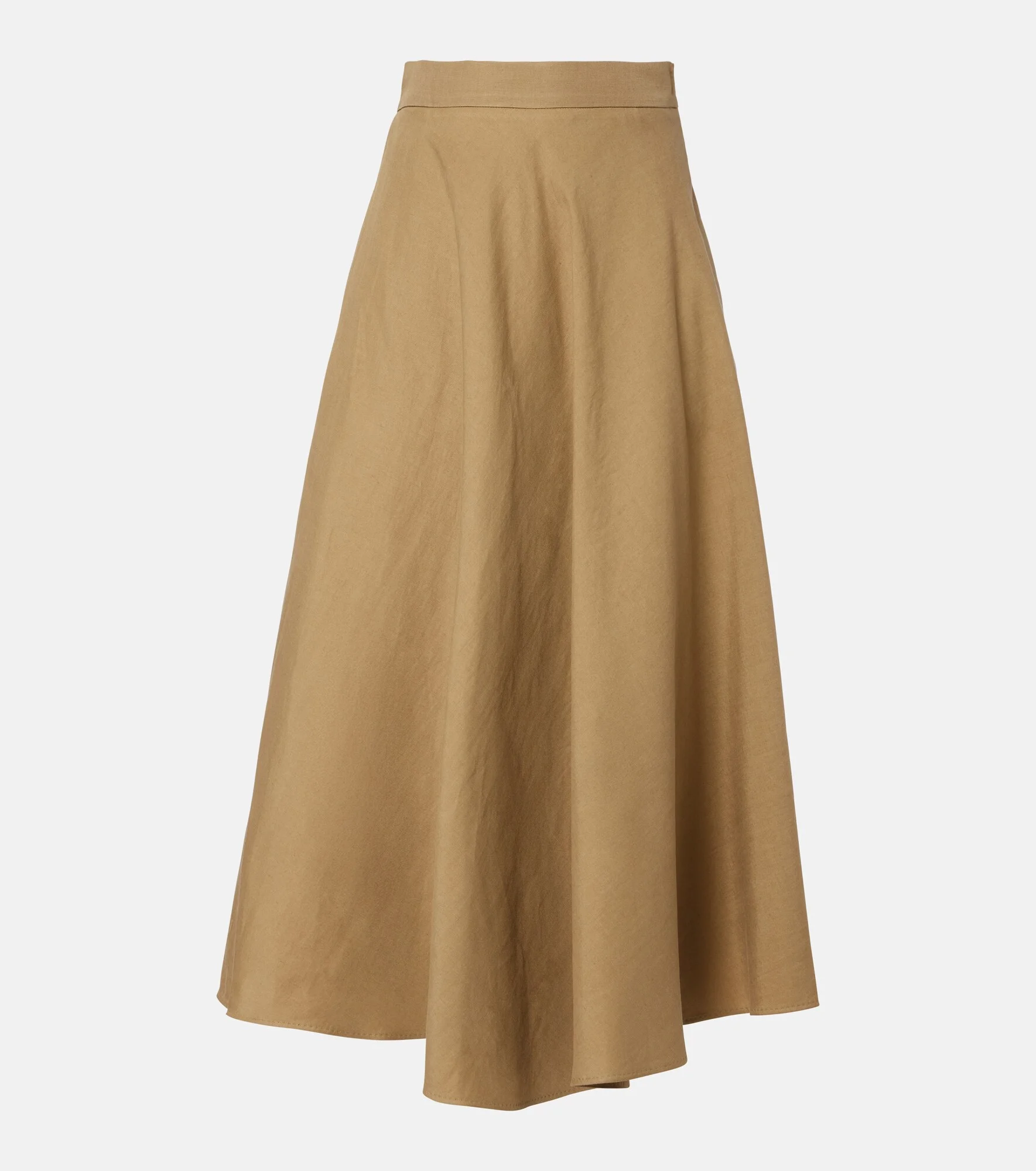 Linen and silk twill midi skirt - 1