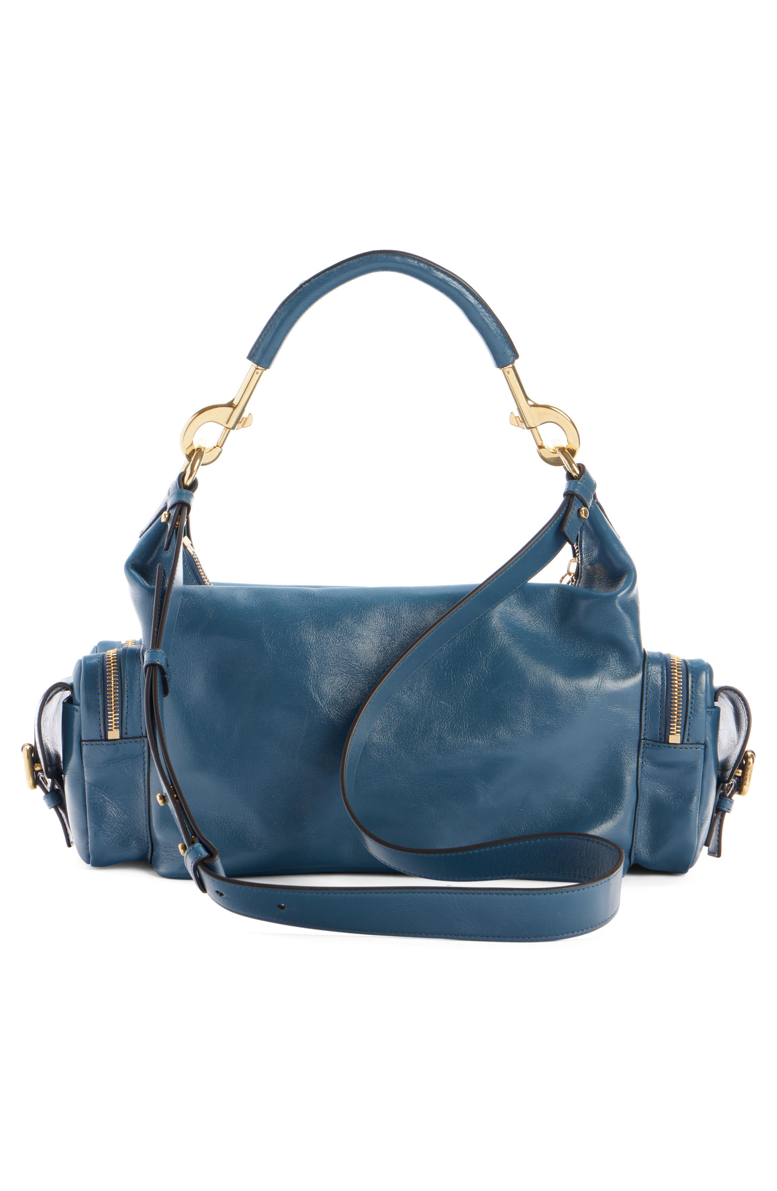 Chloé Large Leather Camera Bag in Evening Blue 48B at Nordstrom - 4