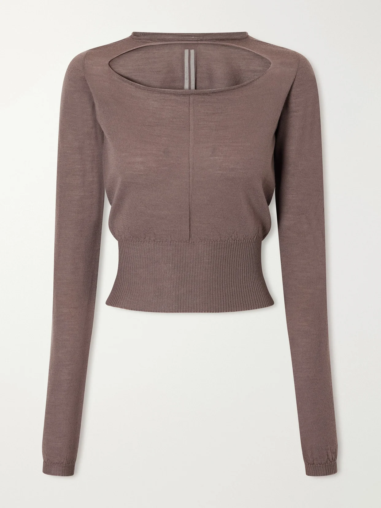Cropped Cut-out Virgin Wool Sweater - 1