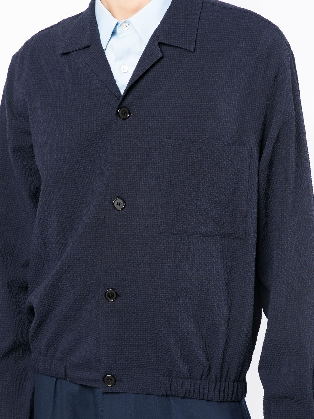 camp-collar wool shirt jacket - 5