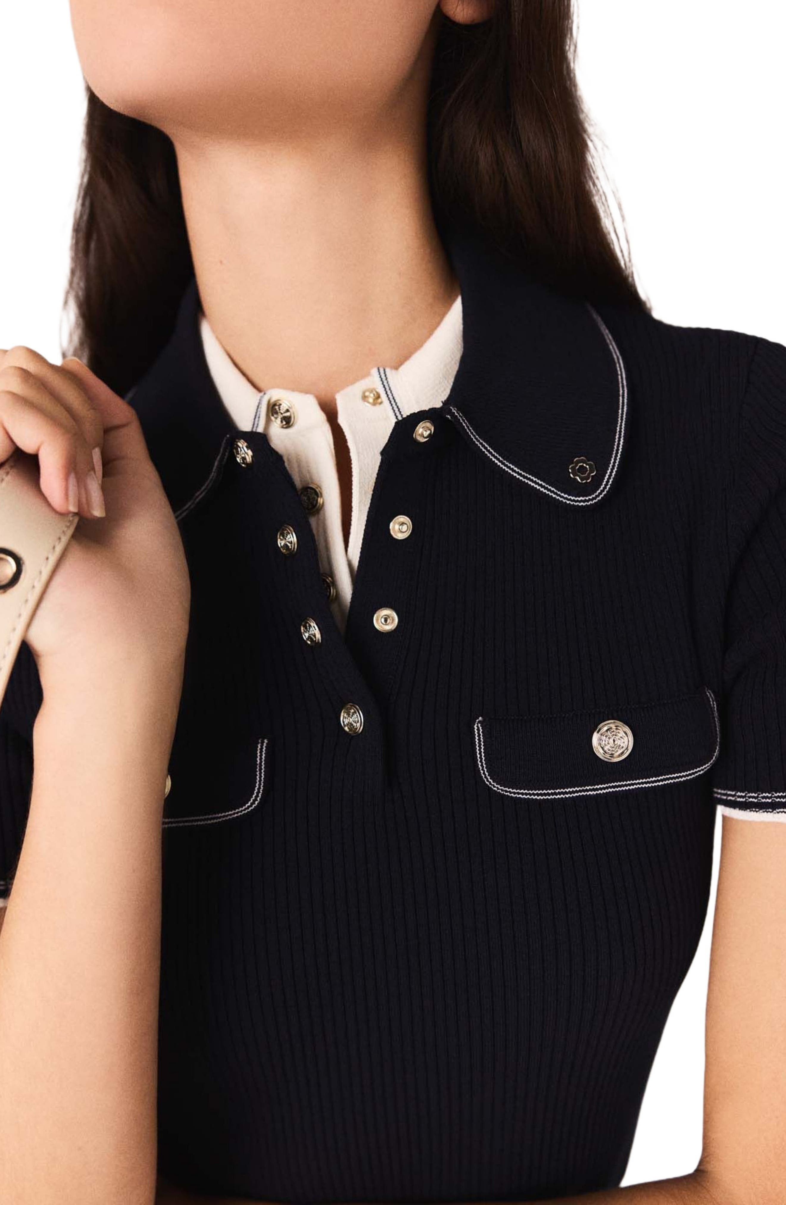 maje Short-sleeve polo shirt in Navy at Nordstrom - 6